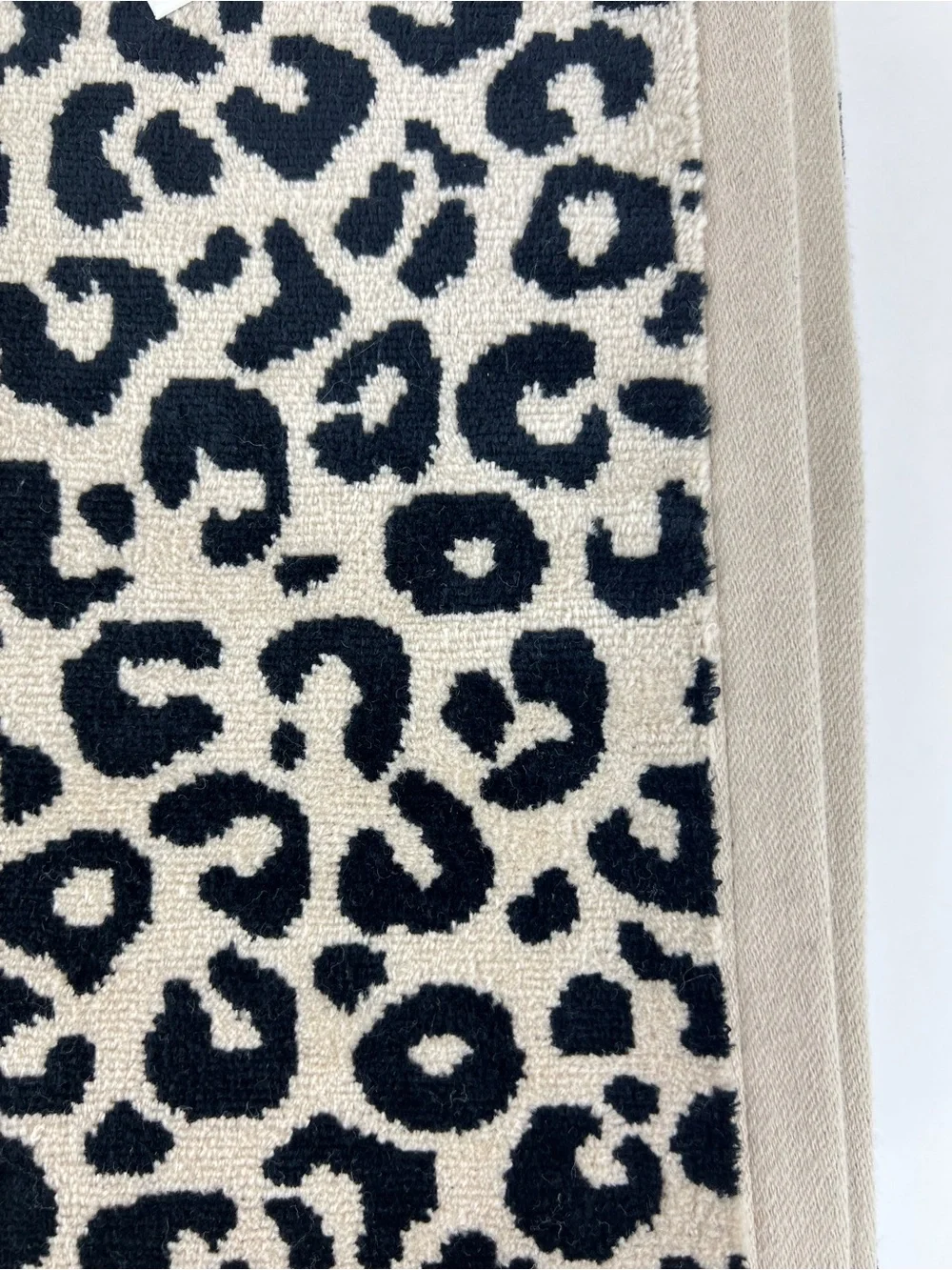 Bianca Bath Towel Set Luxurious Beige Black Leopard Print Velour Cotton 6pc NEW